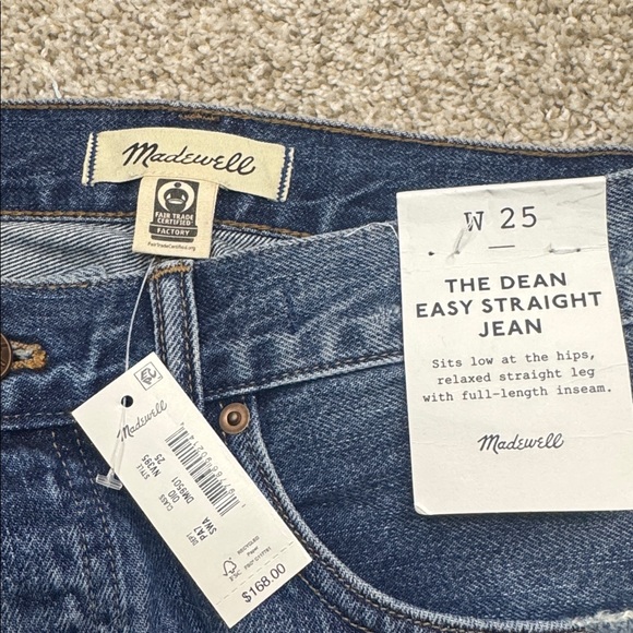 NWT Madewell The Dean Easy Straight Jean | Size 25 | Shibori Wash - Picture 10 of 14